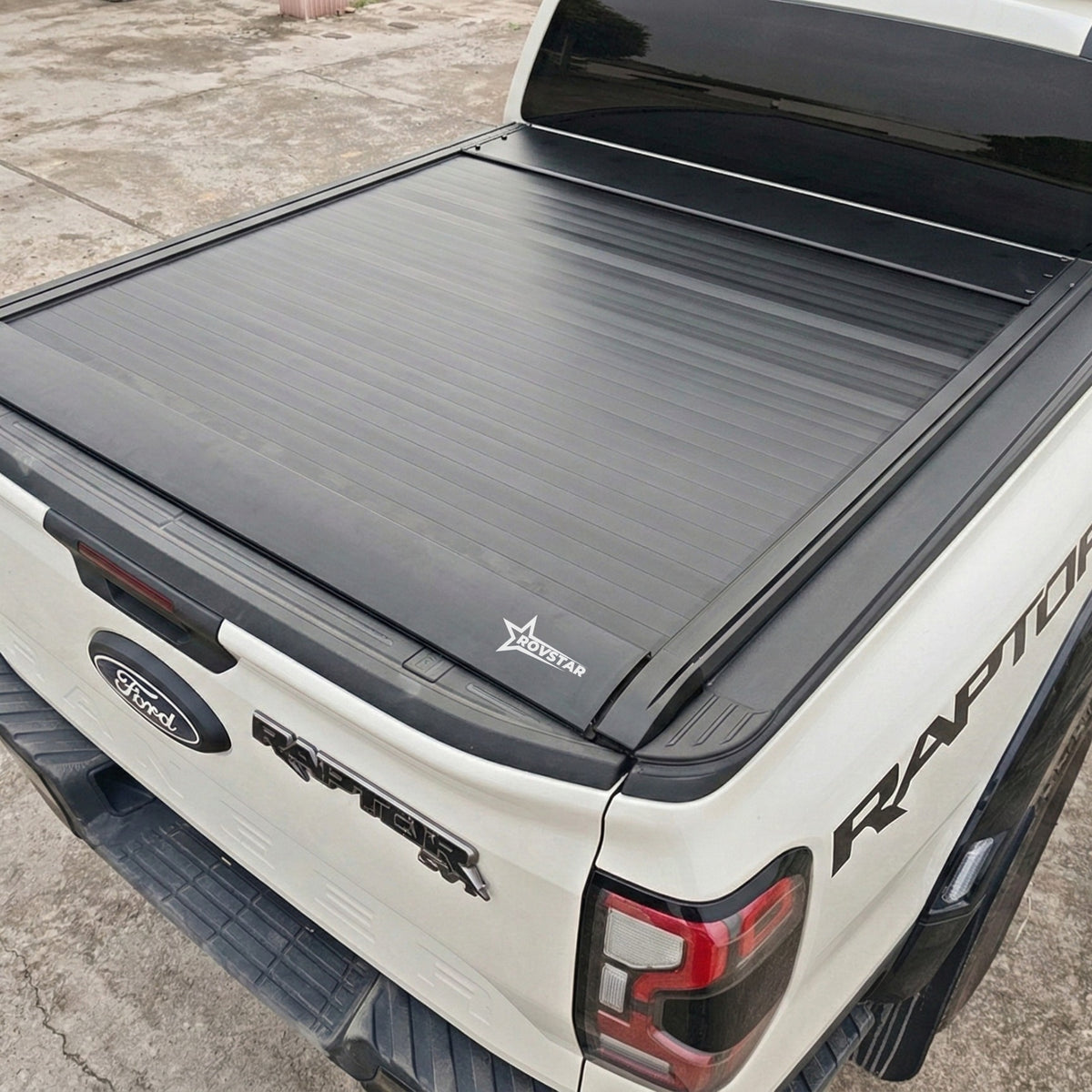 2009-2026 Ford F-150 5.5ft Bed Electric Retractable Tonneau Cover, All-Aluminum, No-Drill Install | ROVSTAR Power Glide