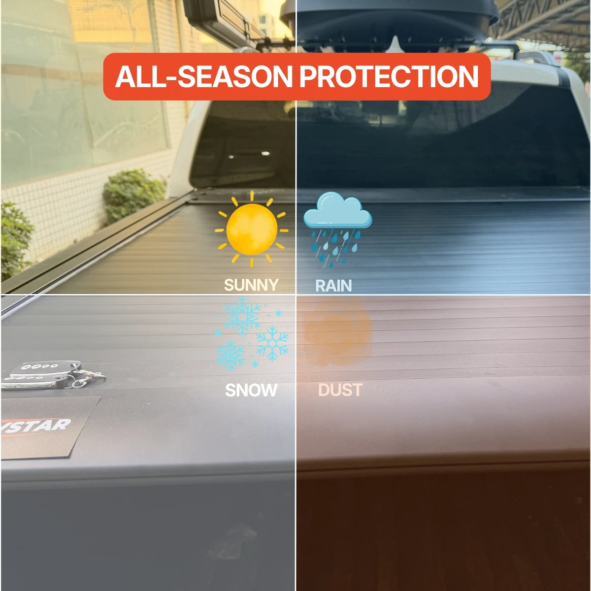 2009-2026 Ford F-150 5.5ft Bed Electric Retractable Tonneau Cover, All-Aluminum, No-Drill Install | ROVSTAR Power Glide