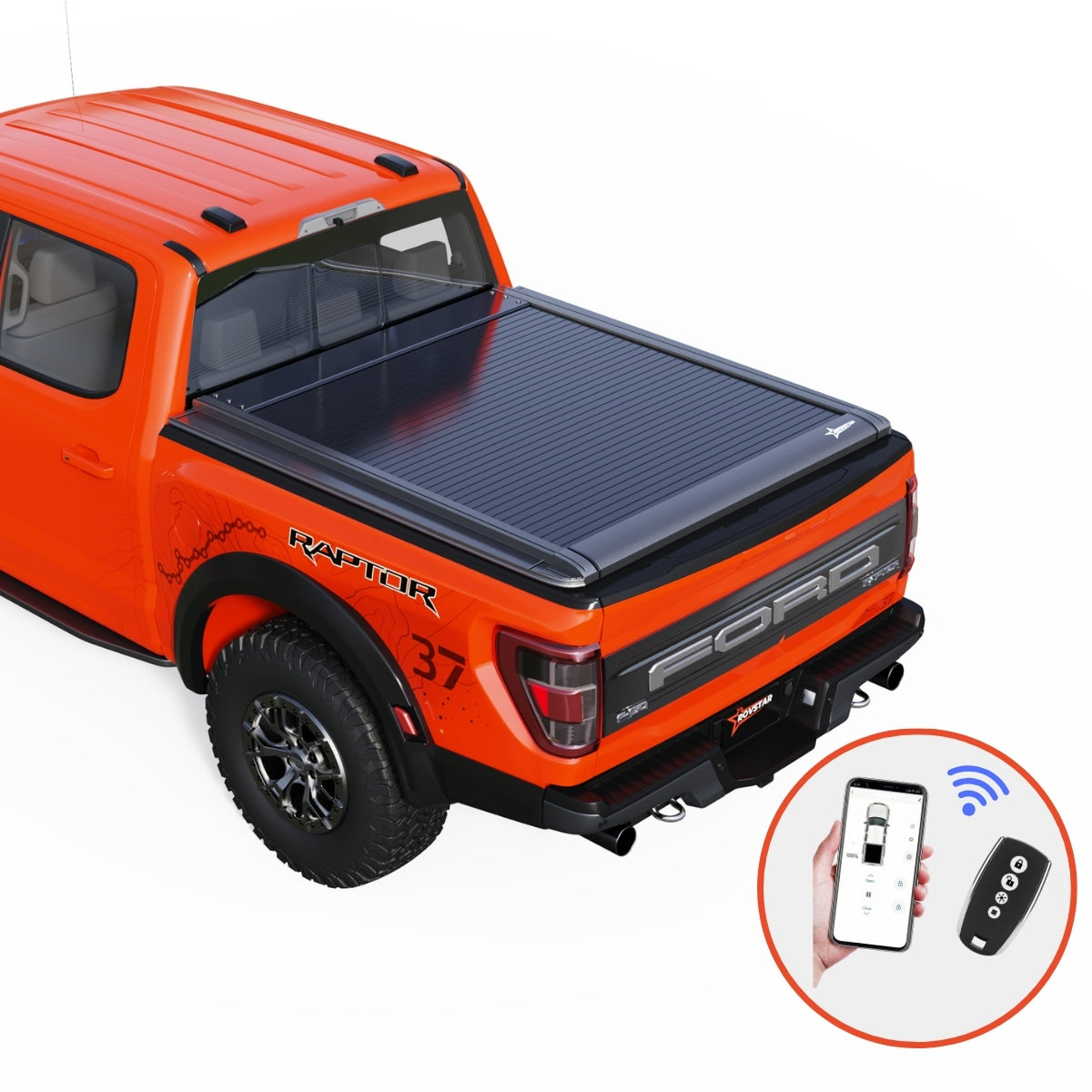 2009-2026 Ford F-150 5.5ft Bed Electric Retractable Tonneau Cover, All-Aluminum, No-Drill Install | ROVSTAR Power Glide
