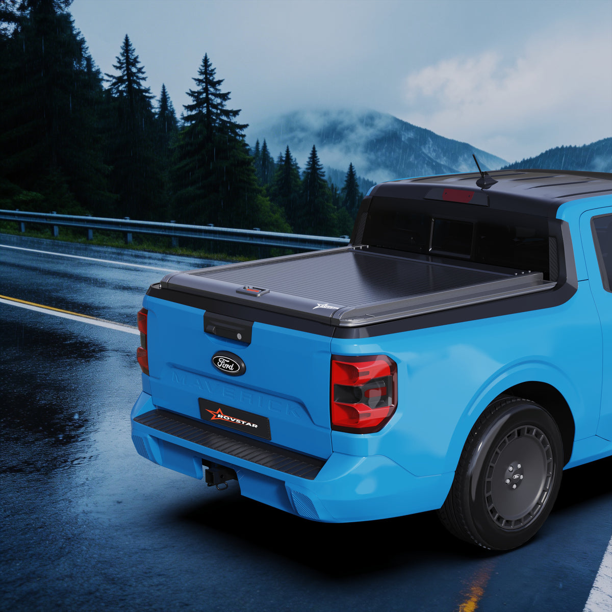 2021-2026 Ford Maverick 4.5ft Bed Retractable Tonneau Cover, All-Aluminum, No-Drill Install | ROVSTAR Mech Glide